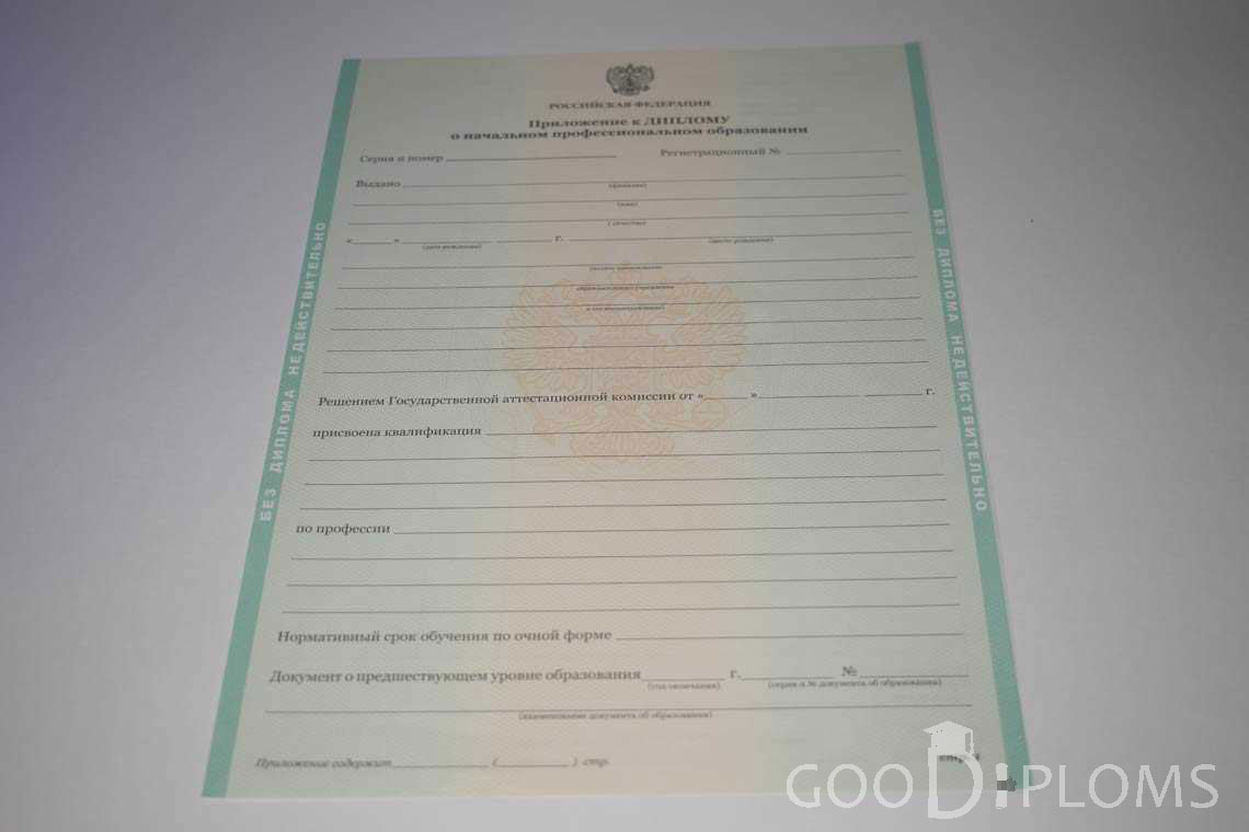 Приложение к Диплому Училища период выдачи 2011-2020  -  Черкассы