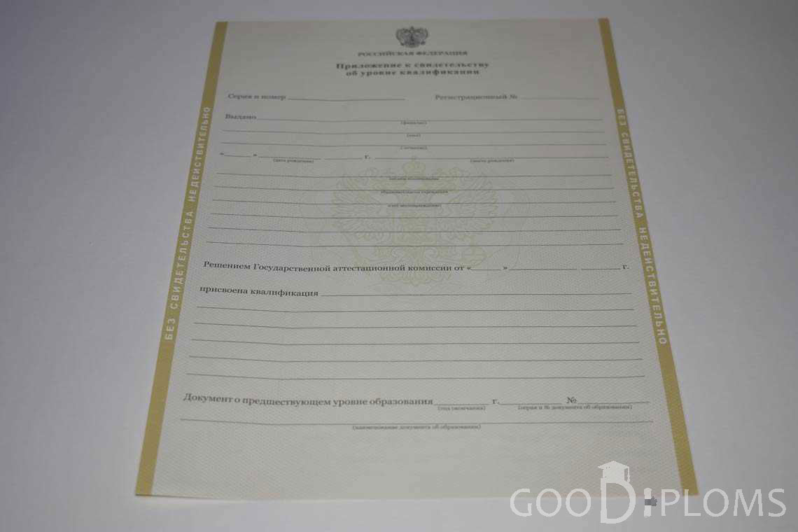 Приложение к Свидетельству об Уровне Квалификации период выдачи 2011-2020 -  Черкассы